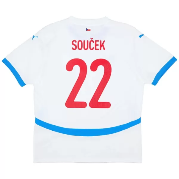 Günstige Tschechische Republik Soucek 22 Herrentrikot Auswärts EURO 2024 Kurzarm