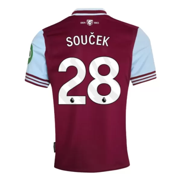 Günstige West Ham United Soucek 28 Herrentrikot Heim 2024/25 Kurzarm