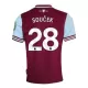 Günstige West Ham United Soucek 28 Herrentrikot Heim 2024/25 Kurzarm