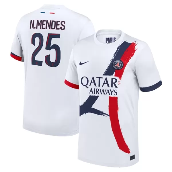 Günstige Paris Saint-Germain Nuno Mendes 25 Herrentrikot Auswärts 2024/25 Kurzarm