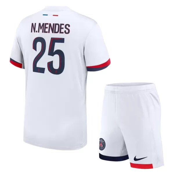 Günstige Paris Saint-Germain Nuno Mendes 25 Kindertrikot Auswärts 2024/25 Kurzarm