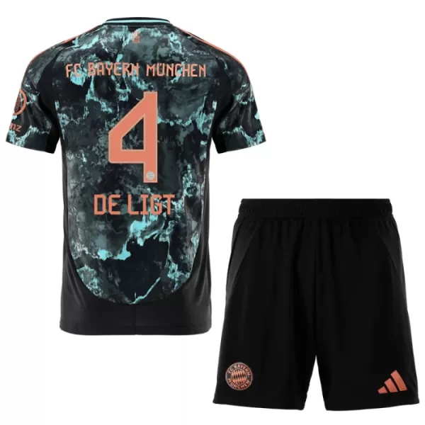 Günstige FC Bayern München De Ligt 4 Kindertrikot Auswärts 2024/25 Kurzarm