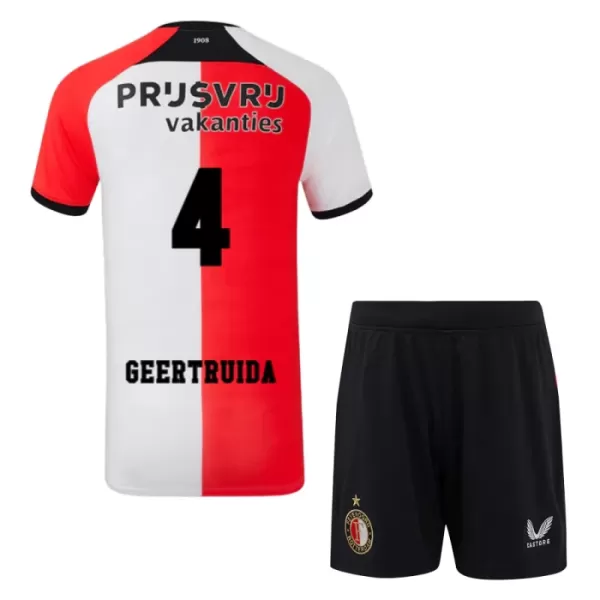 Günstige Feyenoord Geertruida 4 Kindertrikot Heim 2024/25 Kurzarm