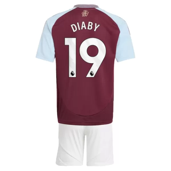 Günstige Aston Villa Diaby 19 Kindertrikot Heim 2024/25 Kurzarm