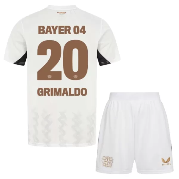 Günstige Bayer 04 Leverkusen Alejandro Grimaldo 20 Kindertrikot Auswärts 2024/25 Kurzarm