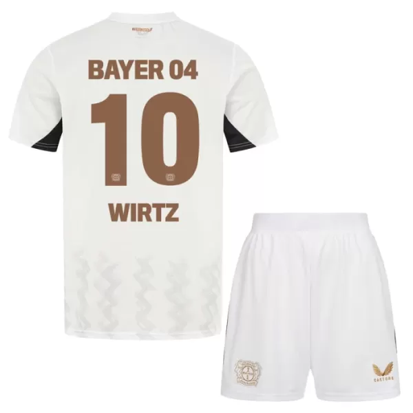 Günstige Bayer 04 Leverkusen Florian Wirtz 10 Kindertrikot Auswärts 2024/25 Kurzarm