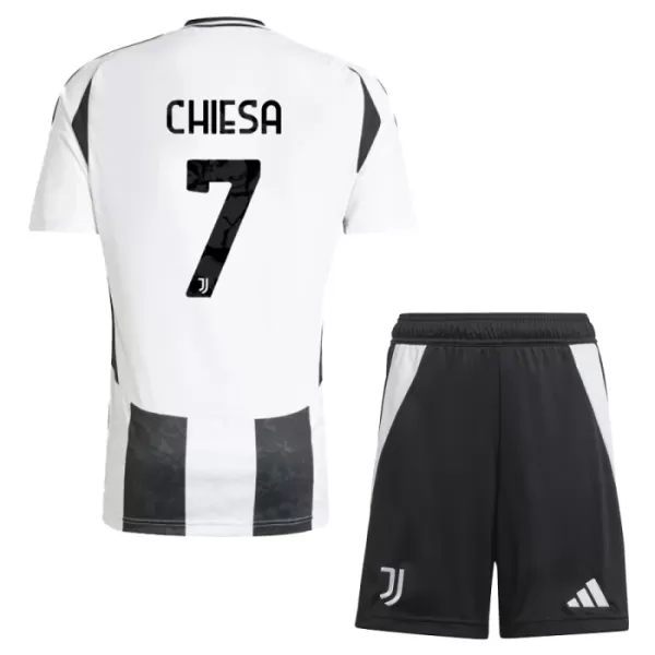 Günstige Juventus Turin Chiesa 7 Kindertrikot Heim 2024/25 Kurzarm