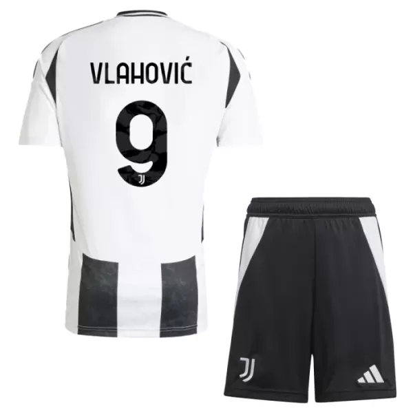 Günstige Juventus Turin Vlahovic 9 Kindertrikot Heim 2024/25 Kurzarm