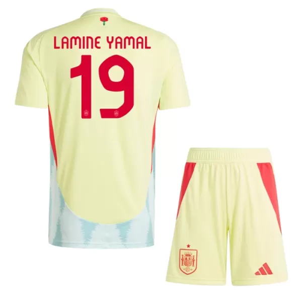 Günstige Spanien Lamine Yamal 19 Kindertrikot Auswärts EURO 2024 Kurzarm