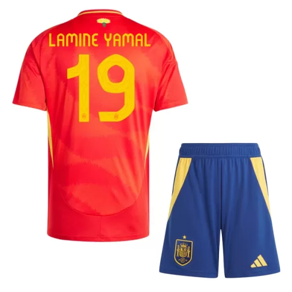 Günstige Spanien Lamine Yamal 19 Kindertrikot Heim EURO 2024 Kurzarm