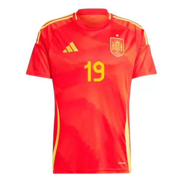 Günstige Spanien Lamine Yamal 19 Kindertrikot Heim EURO 2024 Kurzarm