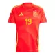 Günstige Spanien Lamine Yamal 19 Kindertrikot Heim EURO 2024 Kurzarm