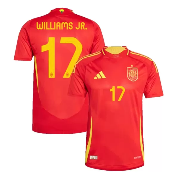 Günstige Spanien Williams JR 17 Herrentrikot Heim EURO 2024 Kurzarm