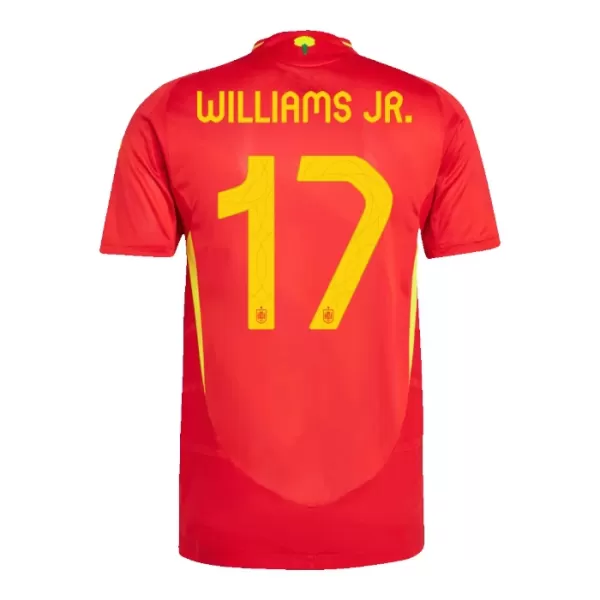 Günstige Spanien Williams JR 17 Herrentrikot Heim EURO 2024 Kurzarm