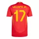 Günstige Spanien Williams JR 17 Herrentrikot Heim EURO 2024 Kurzarm