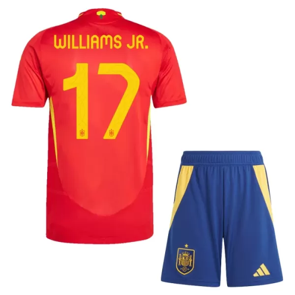 Günstige Spanien Williams JR 17 Kindertrikot Heim EURO 2024 Kurzarm