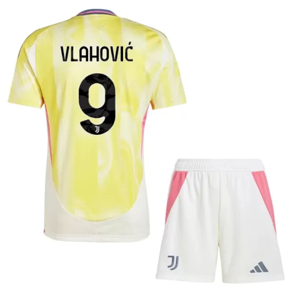 Günstige Juventus Turin Vlahovic 9 Kindertrikot Auswärts 2024/25 Kurzarm