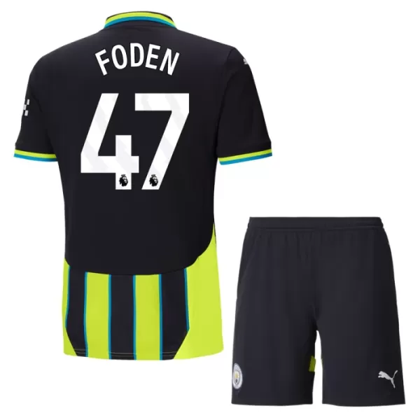 Günstige Manchester City Foden 47 Kindertrikot Auswärts 2024/25 Kurzarm