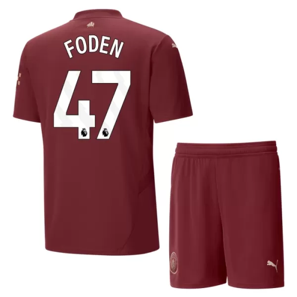 Günstige Manchester City Foden 47 Kindertrikot Ausweich 2024/25 Kurzarm