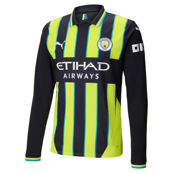 Günstige Manchester City Kindertrikot Auswärts 2024/25 Langarm