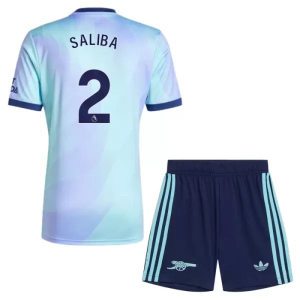 Günstige Arsenal Saliba 2 Kindertrikot Ausweich 2024/25 Kurzarm