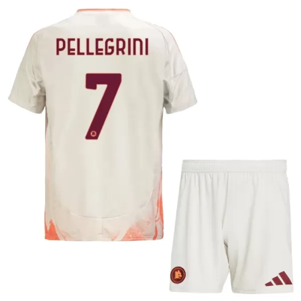 Günstige AS Rom Pellegrini 7 Kindertrikot Auswärts 2024/25 Kurzarm