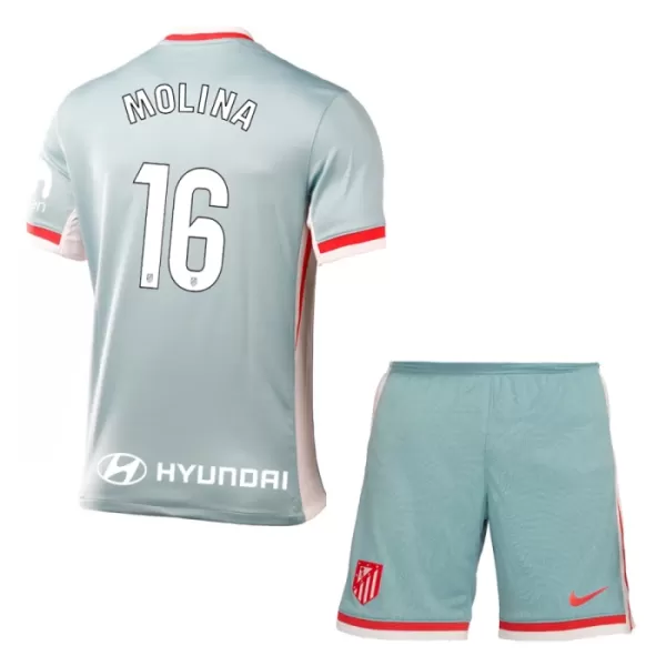 Günstige Atlético Madrid Molina 16 Kindertrikot Auswärts 2024/25 Kurzarm