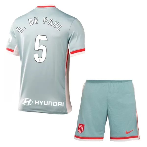 Günstige Atlético Madrid R. De Paul 5 Kindertrikot Auswärts 2024/25 Kurzarm