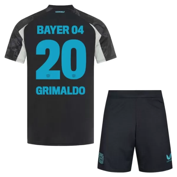 Günstige Bayer 04 Leverkusen Alejandro Grimaldo 20 Kindertrikot Ausweich 2024/25 Kurzarm