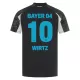 Günstige Bayer 04 Leverkusen Florian Wirtz 10 Herrentrikot Ausweich 2024/25 Kurzarm