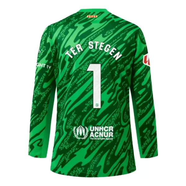 Günstige FC Barcelona Ter Stegen 1 Torwart Herrentrikot Heim 2024/25 Langarm