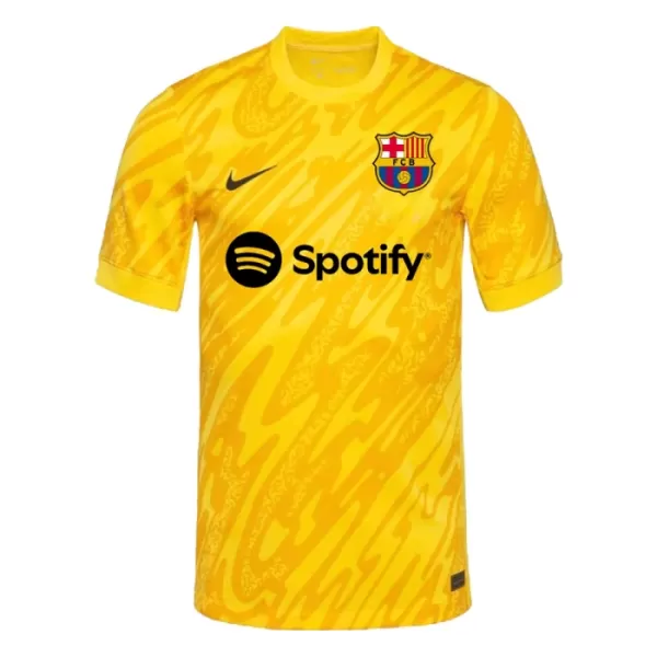 Günstige FC Barcelona Torwart Kindertrikot Auswärts 2024/25 Kurzarm