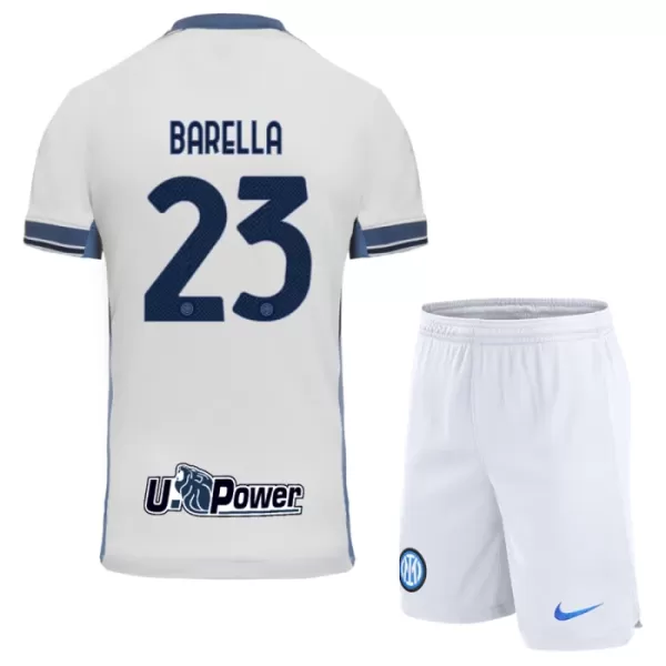 Günstige Inter Mailand Barella 23 Kindertrikot Auswärts 2024/25 Kurzarm