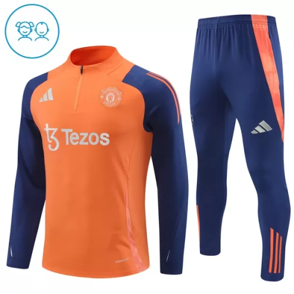 Manchester United Trainingspullover Kinder 2024/25 Viertelreißverschluss Orange