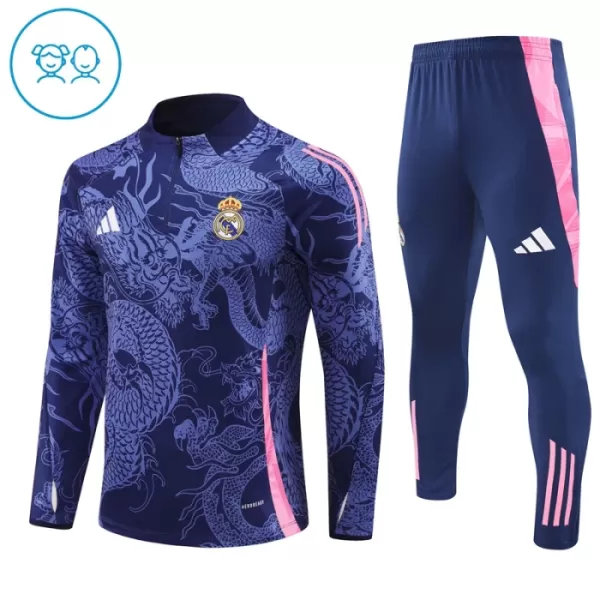 Real Madrid Dragon Trainingspullover Kinder 2024/25 Viertelreißverschluss Navy