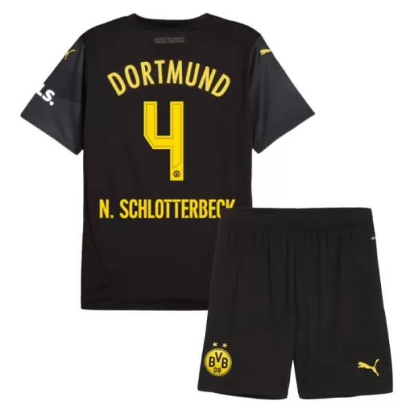 Günstige Borussia Dortmund N. Schlotterbeck 4 Kindertrikot Auswärts 2024/25 Kurzarm