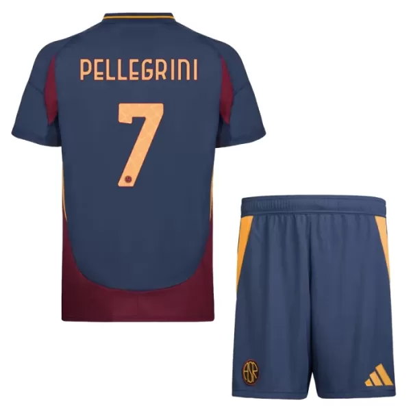 Günstige AS Rom Pellegrini 7 Kindertrikot Ausweich 2024/25 Kurzarm