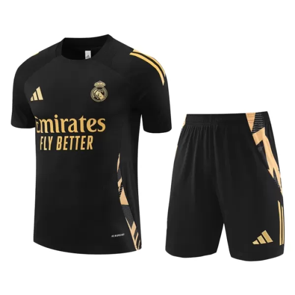 Günstige Real Madrid Pre-Match Kindertrikot 2024/25 Kurzarm Schwarze