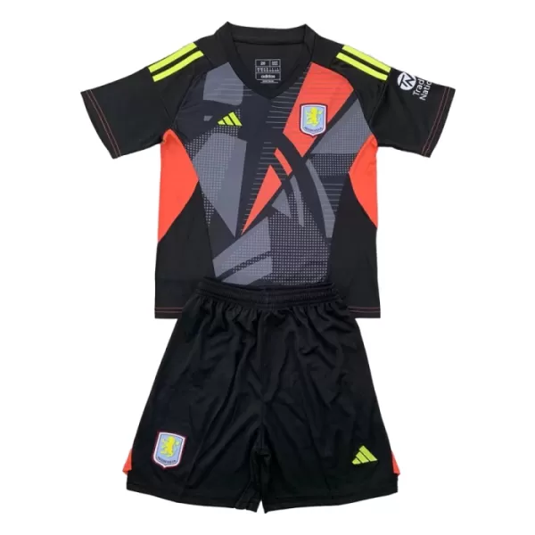 Günstige Aston Villa Torwart Kindertrikot 2024/25 Kurzarm Schwarze