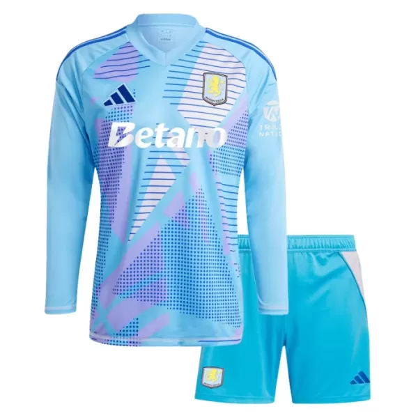 Günstige Aston Villa Torwart Kindertrikot 2024/25 Langarm Blaue