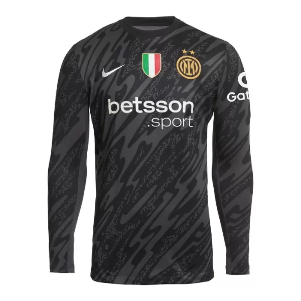 Günstige Inter Mailand Torwart Herrentrikot 2024/25 Langarm Schwarze