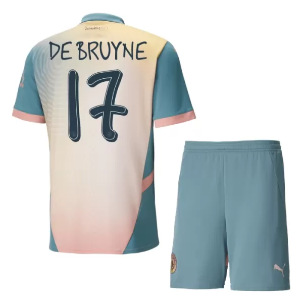 Günstige Manchester City De Bruyne 17 Kindertrikot Vierte 2024/25 Kurzarm