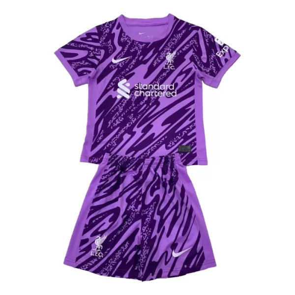 Günstige Liverpool Torwart Kindertrikot 2024/25 Kurzarm Lila