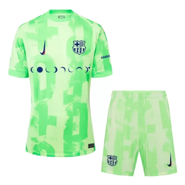 Günstige FC Barcelona ColdPlay Kindertrikot Ausweich 2024/25 Kurzarm