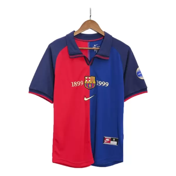 Günstige Barcelona 1999-00 Herrentrikot Heim Retro Kurzarm